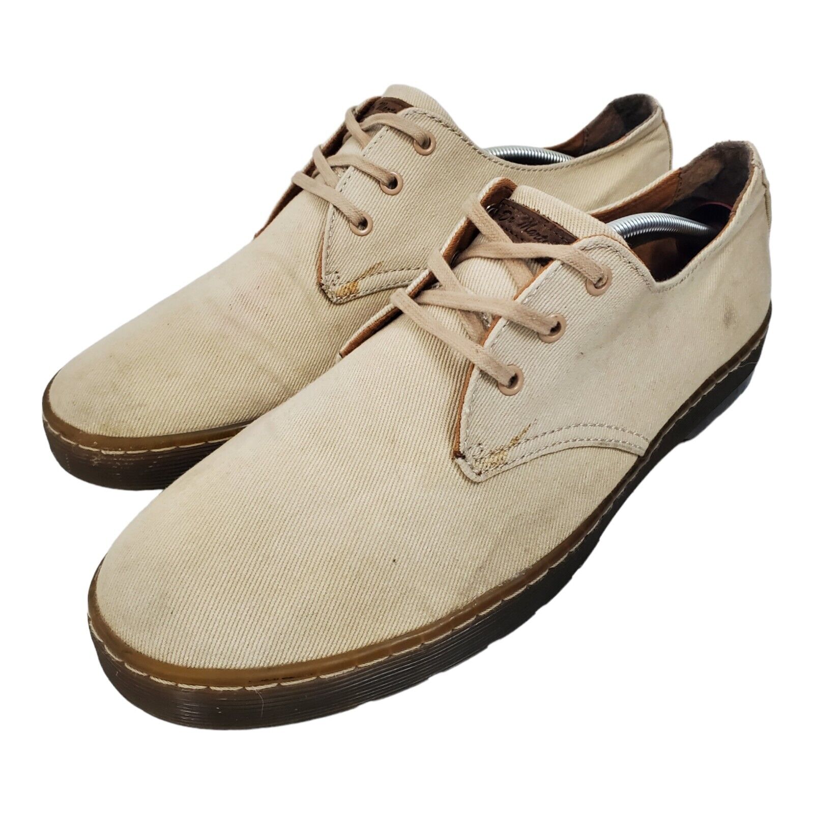 Weigeren springen nep DR MARTENS Oxford Shoes Men's 14 Beige DELRAY Twill Canvas Casual | eBay