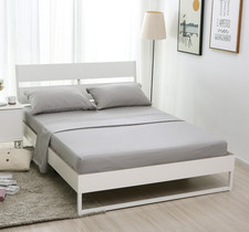 4-Piece Bed Sheet Set 1 Fitted Sheet 1 Flat Sheet 2 Pillowcases Full Size Gray