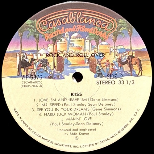 RARE!! KISS -ROCK AND ROLL OVER- VIP6376 HARD LUCK WOMAN BLUE OBI JAPAN VINYL - Picture 6 of 11
