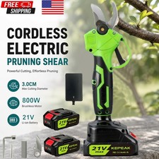 Electric Pruning Shears Cordless Cutting Pruner Garden Branch Cutter+2x Battery