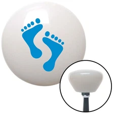 Blue Bare Feet White Retro Shift Knob w/ M16x1.5 Insert Shifter Auto Manual
