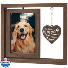 Aurlova Pet Memorial Gifts for Loss of Dog, 4x6 Rotating Wooden P
