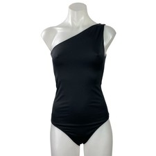 Abercrombie  Fitch Womens Black Sleeveless One Shoulder Bodysuit Tank Top Sz S