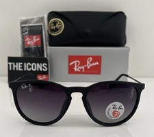 Ray-Ban RB4171 622/T3 Erika Matte Rubber Black 54mm Grey Polarized AUTHENTIC
