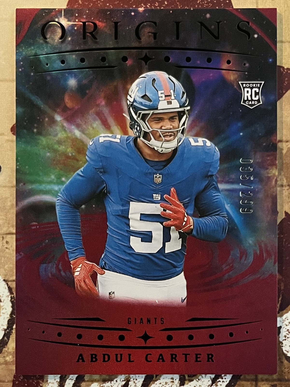 Abdul Carter - 2025 Panini Origins Rookies Holo Red - #112 (RC) - /299