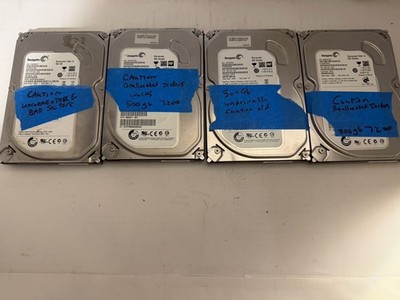 Seagate 500GB SATA 3.5'' Hard Drive Test Caution Works Old/Sectors Lot Of 4 7200