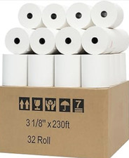 3 1/8" x 230' Thermal Receipt Paper 32 Rolls BPA Free Premium POS Star Epson New
