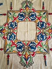Suzani Wall Hanging Vintage Uzbek Handmade Crewel Embroidered Art Textile 30x30
