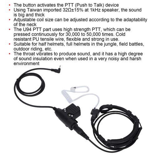 U94 Ptt Headset-Systemadapter U94 Ptt Throat Mic Headset Für T5428 URS - Zdjęcie 21 z 22