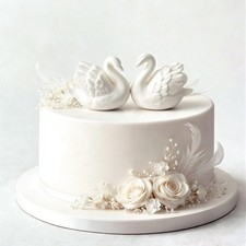 2 Pcs Swan Cake Topper Couple Wedding Cake Toppers Decor Vintage Elegant