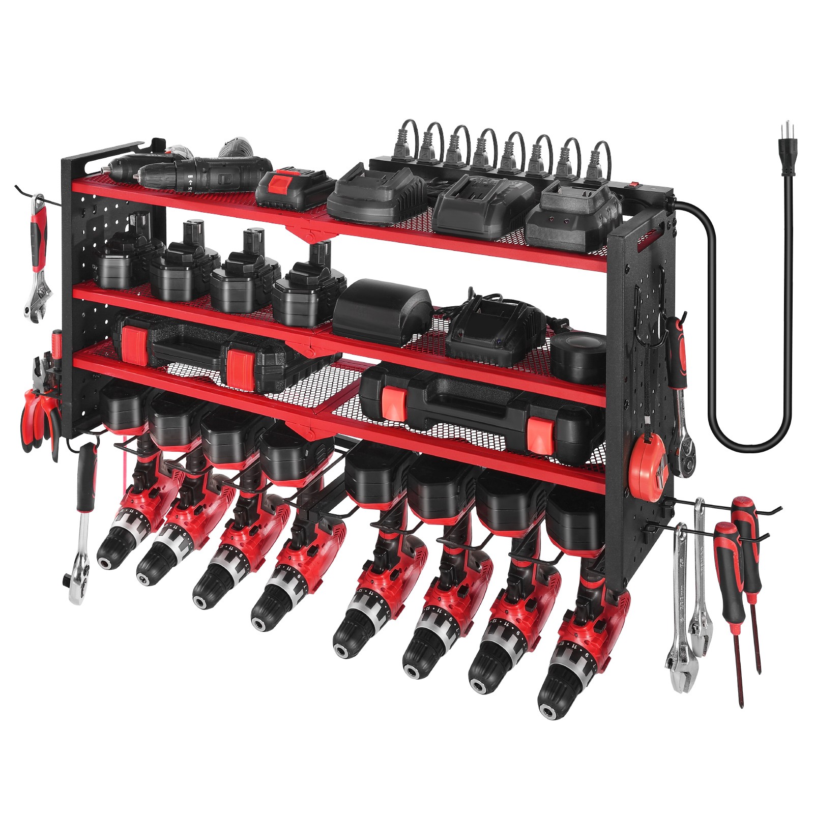 Uimoso 4-Layer Power Tool Organizer with Charging Station and Drill Storage