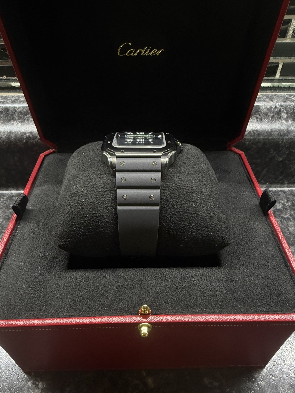 Cartier Santos ADLC Stainless Steel Black 39.8mm WSSA0039 Full Set Box & Papers image 5
