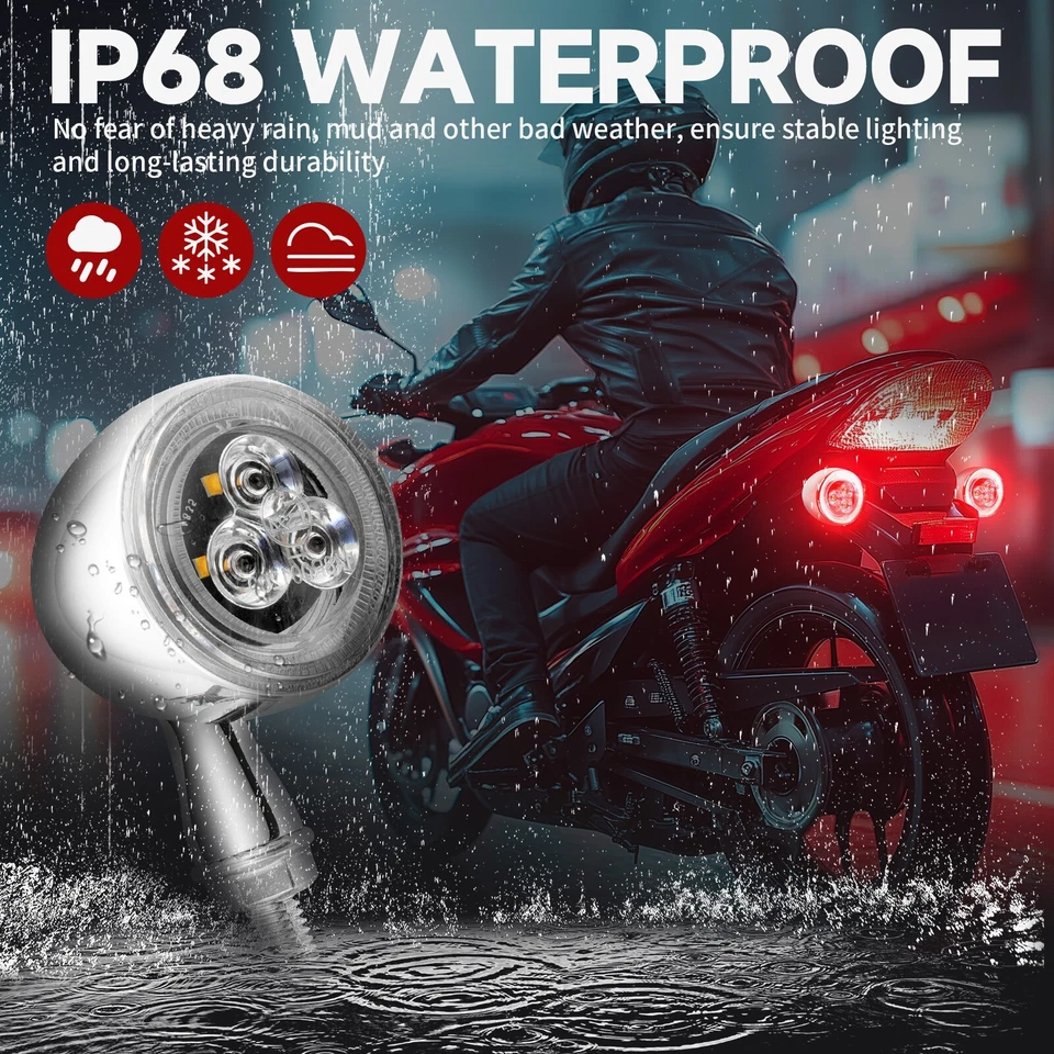 Luces de freno traseras de señal de giro LED 2 piezas para Harley Fatboy Fatbob Street 500 750 Foto 3 de 4