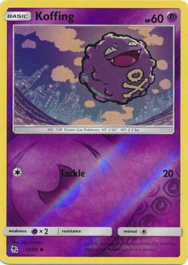 Koffing - 28/68 - Common - Reverse Holo NM Hidden Fates