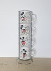 Set Of 4 Disney Mickey Mouse Comic Strip 10oz Mugs With Metal Stand/Holder — photo 2