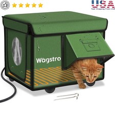 Heated Outdoor Cat House Waterproof Insulated Feral Shelter Easy Assembly New