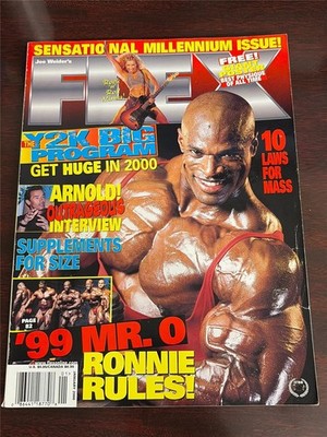 FLEX bodybuilding muscle magazine RONNIE COLEMAN & MINNA LESSIG w/poster 1-00