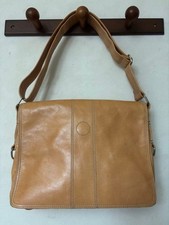 Orla Kiely Beige Leather Shoulder Bag with Silk Scarf - Excellent Condition