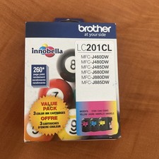 New Brother LC201 Cyan Magenta Yellow 3PK
