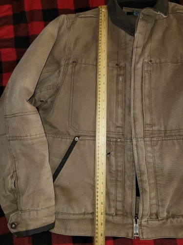 Dickies Insulated Eisenhower Front Zip Jacket Quilt Lined Beige Canvas Sz Medium - Picture 6 of 23