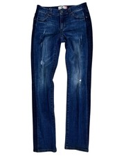 Cabi Jeans Blue Dark Wash High-Rise Distress Straight Denim Jeans Women's Size 4