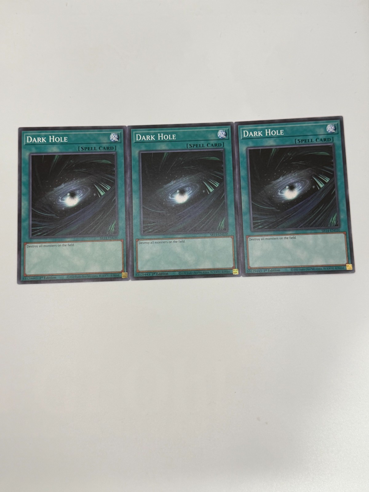 YUGIOH: 3x Dark Hole Common SR14 NM SR14-EN030