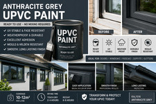 ANTHRACITE GREY UPVC Paint for Doors Windows PVC Fascias and Gutter READY TO USE
