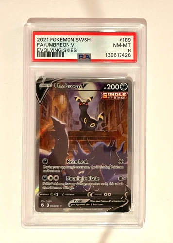 Umbreon V 189 PSA 8 Pokemon Evolving Skies