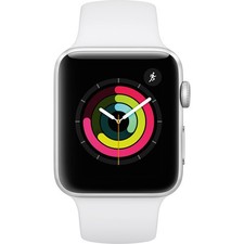 NEW Apple Watch Series 3 GPS 42mm Silver Aluminum Case White Sport Band