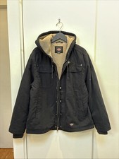 Mens Dickies Canvas Hooded Work Jacket with Sherpa Lining Size Medium