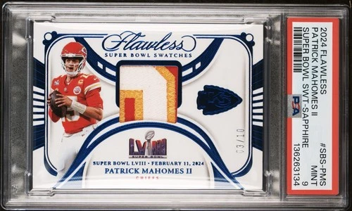 2024 Flawless Patrick Mahomes Super Bowl Swatches /10 PSA 9 POP 1 - None Higher