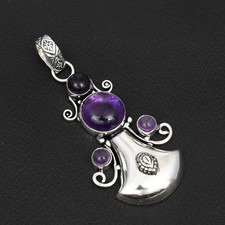 Amethyst Gemstone Ethnic Handmade Pendant Jewelry For Unisex 2.96