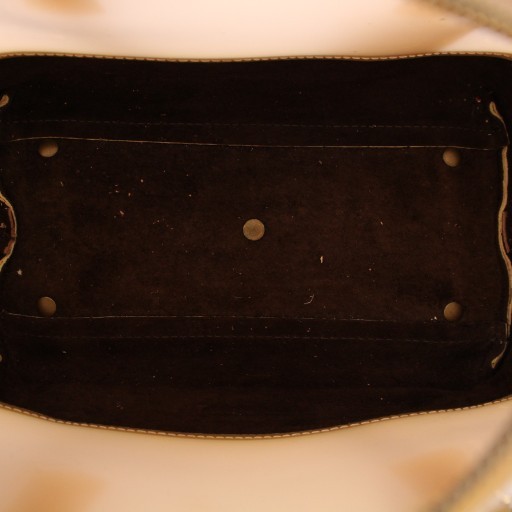 Furla Candy Handbag Python Embossed Pvc Pink Beig… - image 6