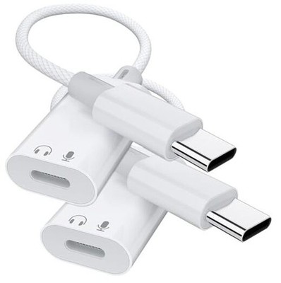2 Pack USB C to Lightning Audio Adapter, USB Type C Male to Female Lightning