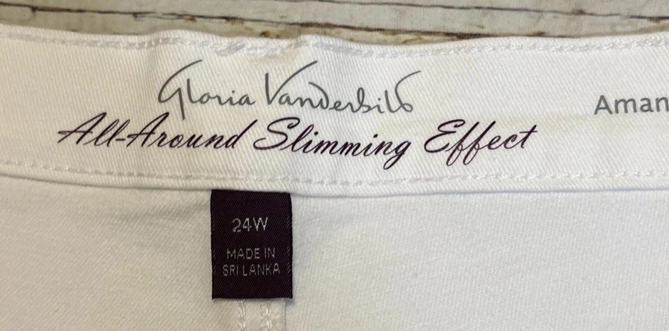 Gloria Vanderbilt Shorts Women’s Sz 24W White Amanda All Around Slimming Amanda - Image 4 of 4