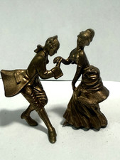 Vintage 1973 Miniature for Crafting Colonial Couple Gold Unusual Walco Prod.