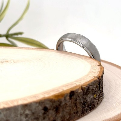 6mm Polished Silver Tungsten Ring Matt Finish Comfort Fit Christmas Gifts Band