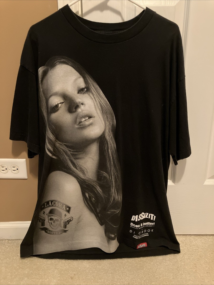 Authentic Dissizit Kate Moss La Coka Nostra Black T-Shirt XL; OG
