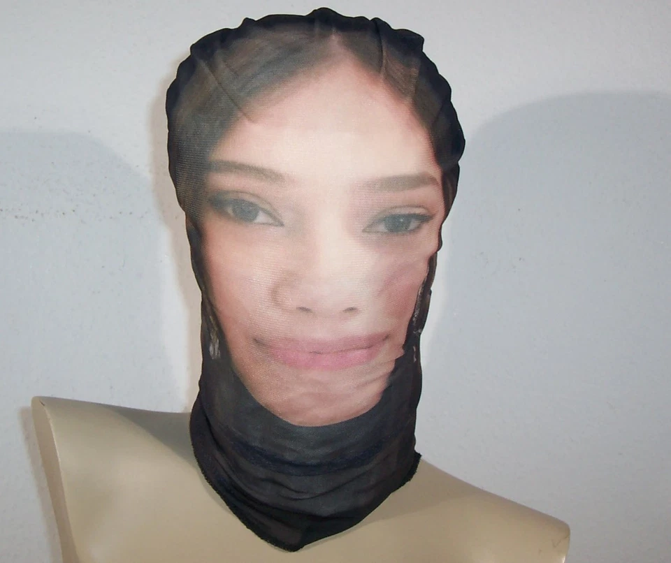 Realistische  3D-Druck Vollgesichtsmaske, Atmungsaktiv, transparentes Meshgewebe - Bild 4 von 4