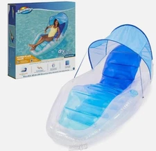 Swimways Dry Float Shadester Pool Float, Translucent Inflatable Recliner Chair