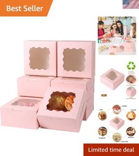 36 pcs 6x6x3 Inches Small Cake Box with Windo...