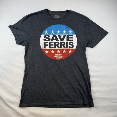 Save Ferris Bueller's Day Off Graphic Gray Concert  T-Shirt Men's Size M Casual