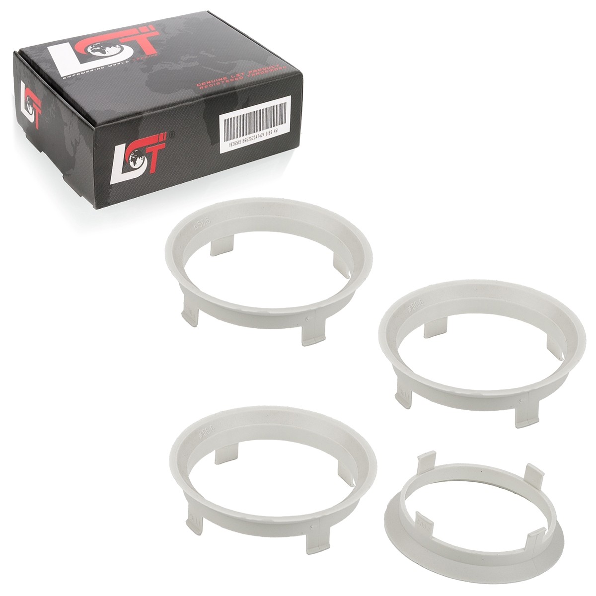 4x centering rings spacers for alloy wheels Ø 56.6 mm - Ø 60.1 mm for FORD