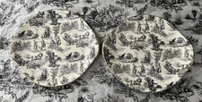 Vintage Royale Garden Staffordshire 10 1/2” Platters Chintz Toile Gold Trim