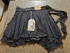Blogilates Dance Studio Wrap Skort Skirt Short Black NWT