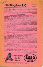 Darlington v Wrexham 1955/1956 - Football Programme