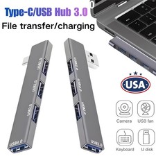 Aluminum USB C  USB Hub 4-in-1, USB 3.0, USB-C Ports for PC and More Devices US