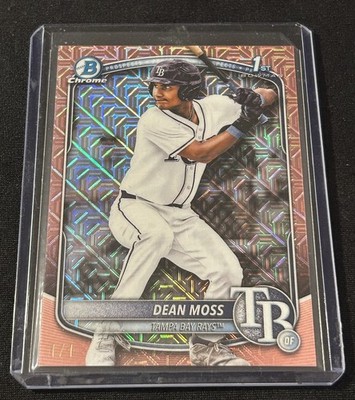 2025 Bowman Chrome Dean Moss Rose Gold Mojo Refractor #d 1/1 SSP No. BDC-114