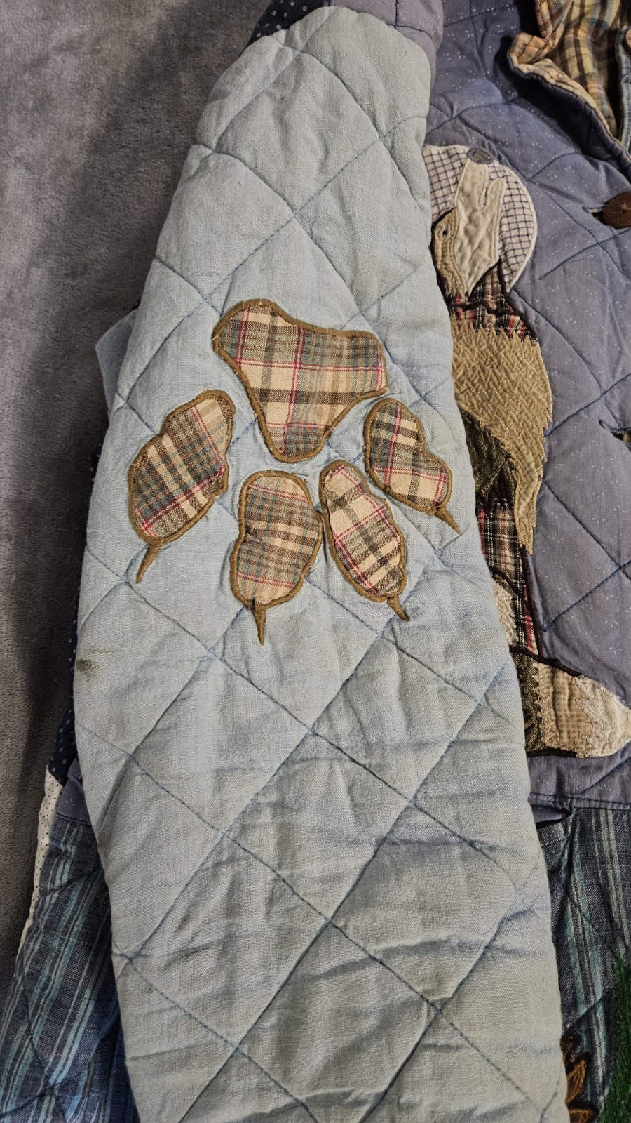 Vintage Patch Magic Quilted Jacket Wolf Full Moon… - image 5