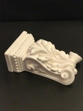 Plaster Corbels X2  Traditional Scroll Leaf Decorative Rococo Style Height 110mm